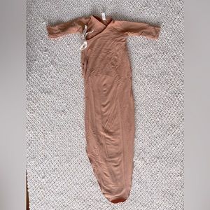 honey babe clothing knotted kimono gown in camel color